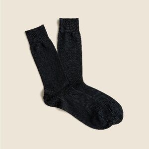 J. Crew Men’s Ribbed Dress Socks Black NWT One Size #K4274